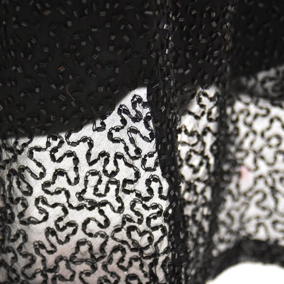 SOLD ON EBAY Scala Black Hand-Beaded Silk Formal Prom Dress Small - Picture 7 of 16